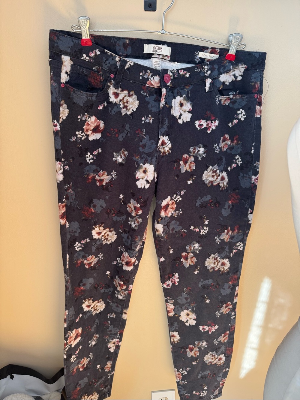 Vintage America floral Jeans boho skinny jeans 14